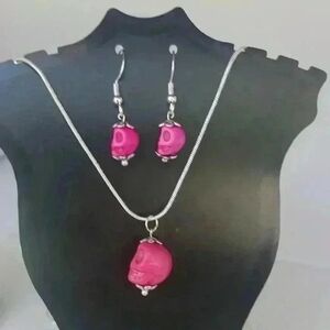 Pink Skull Jewelry Set